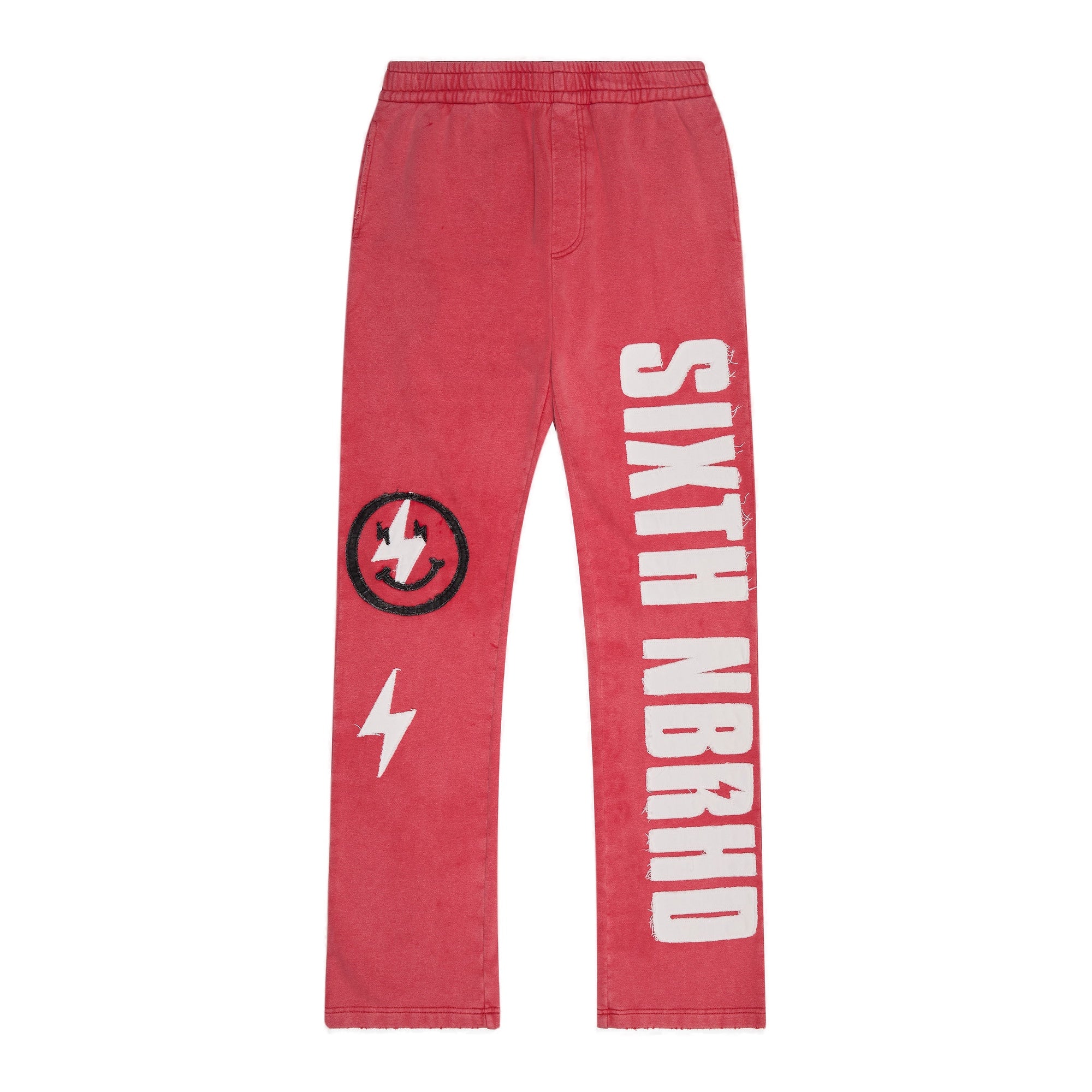 6Th Nbrhd Cutout Men's Sweatpants - Red