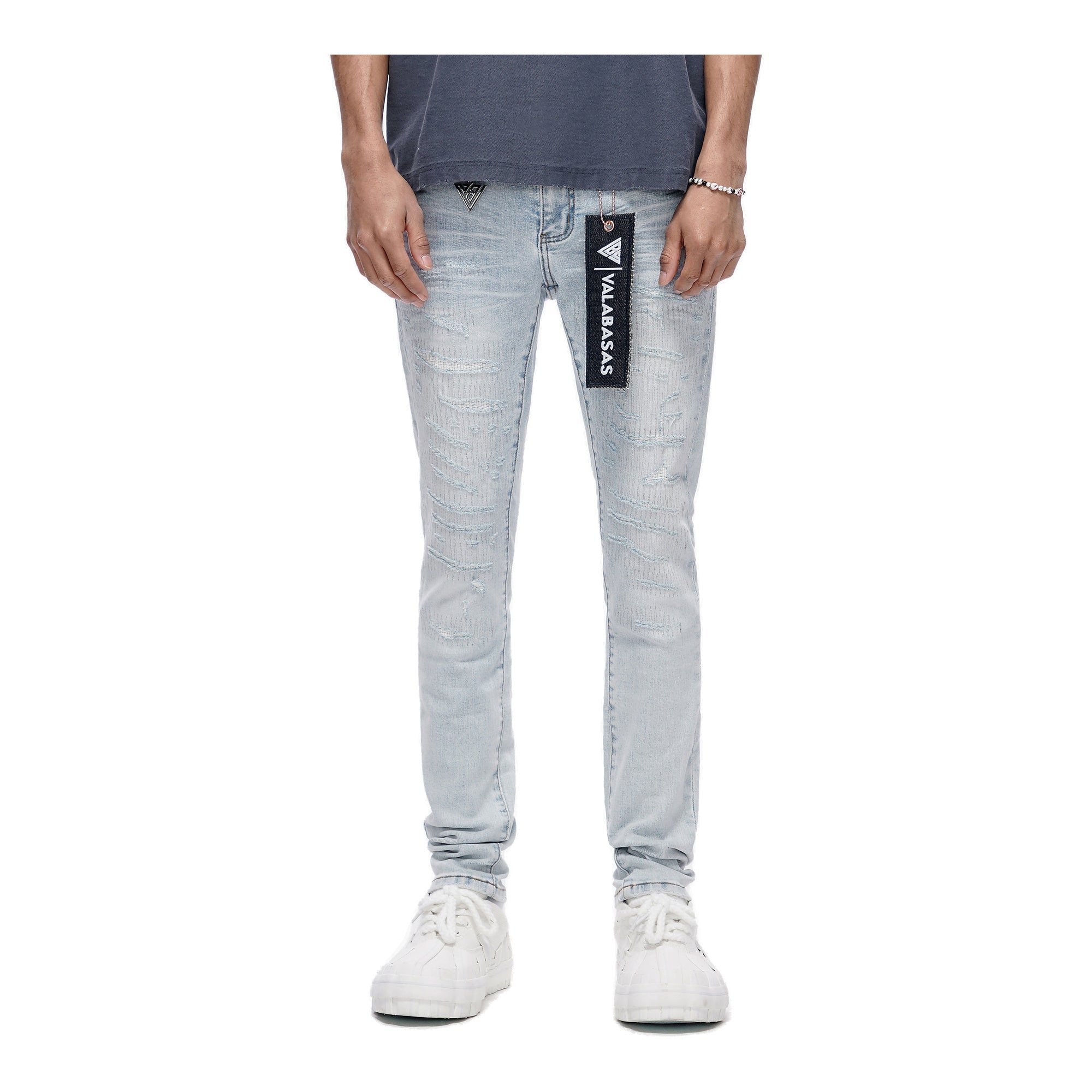 Valabasas Distressed Skinny Jeans - Stretch Denim