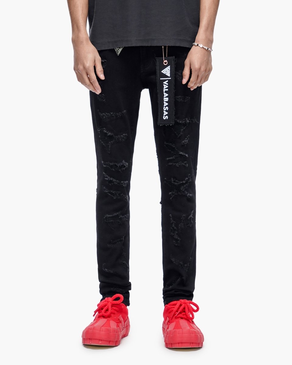 Valabasas Tag Jeans - Reinforced Stitching Jet Black
