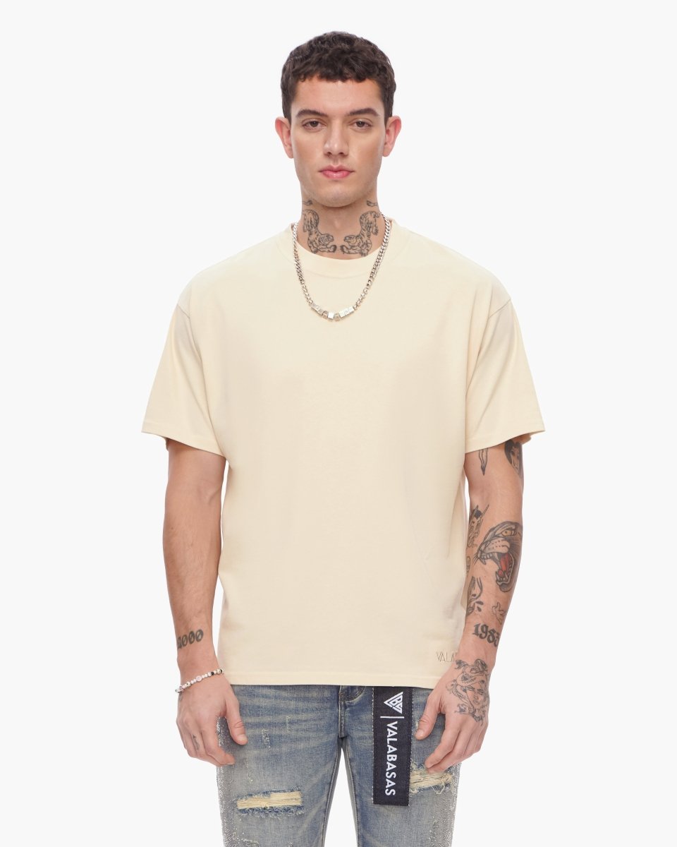 Essential Tank Beige Tee - Valabasas