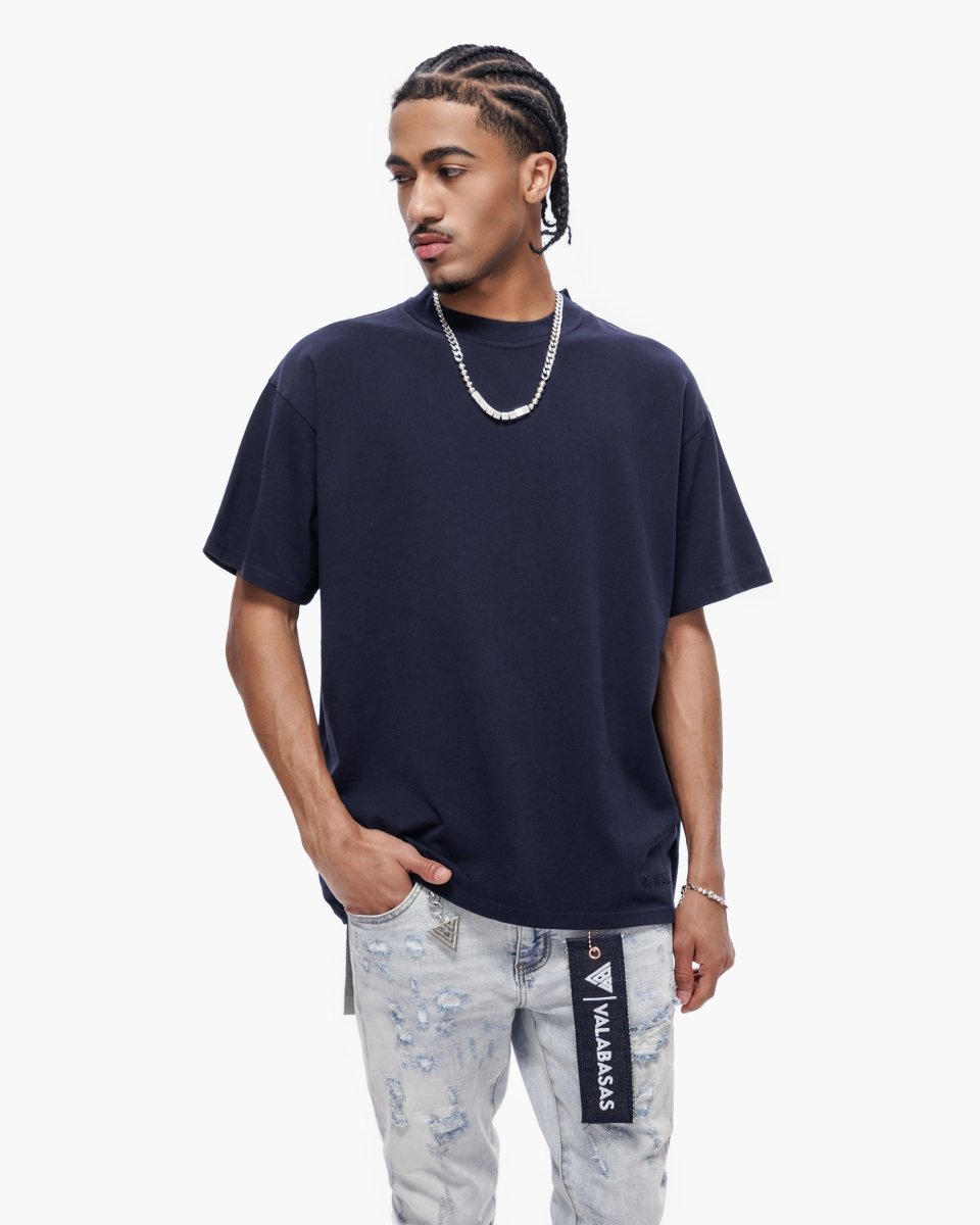 Essential Tank Navy Blue Tee - Valabasas