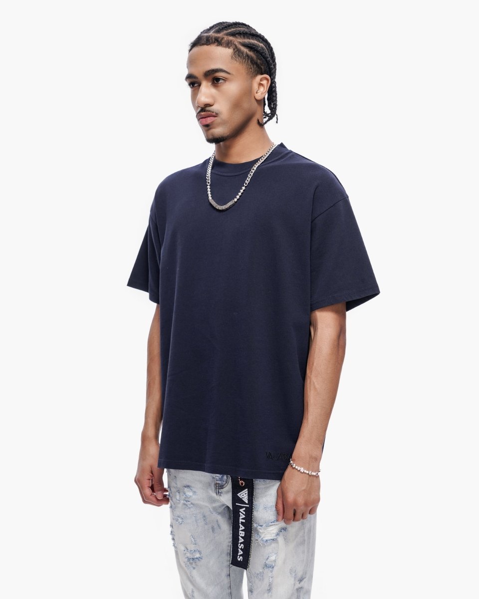 Essential Tank Navy Blue Tee - Valabasas