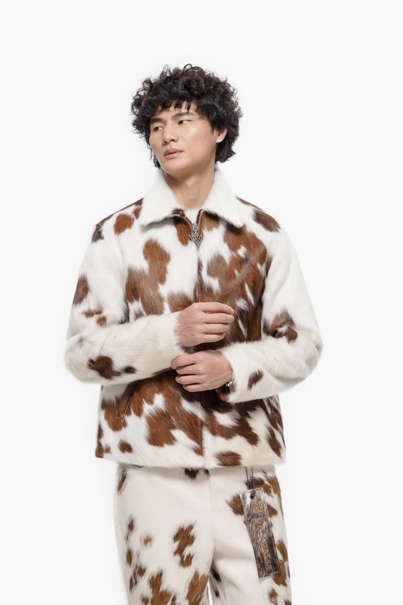 Étalon 100% Cowhide Jacket – Brown & Cream - Valabasas
