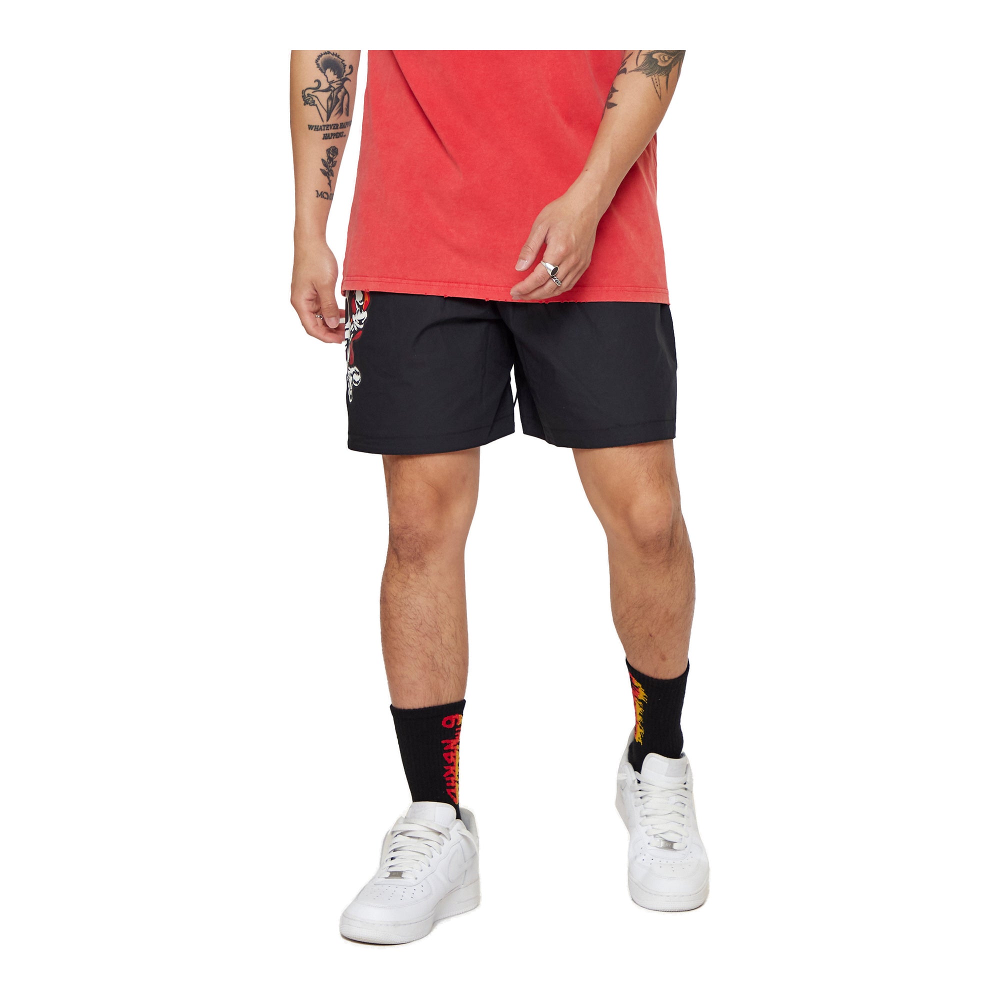 6Thneighborhood Skull Flame Shorts - Graphic