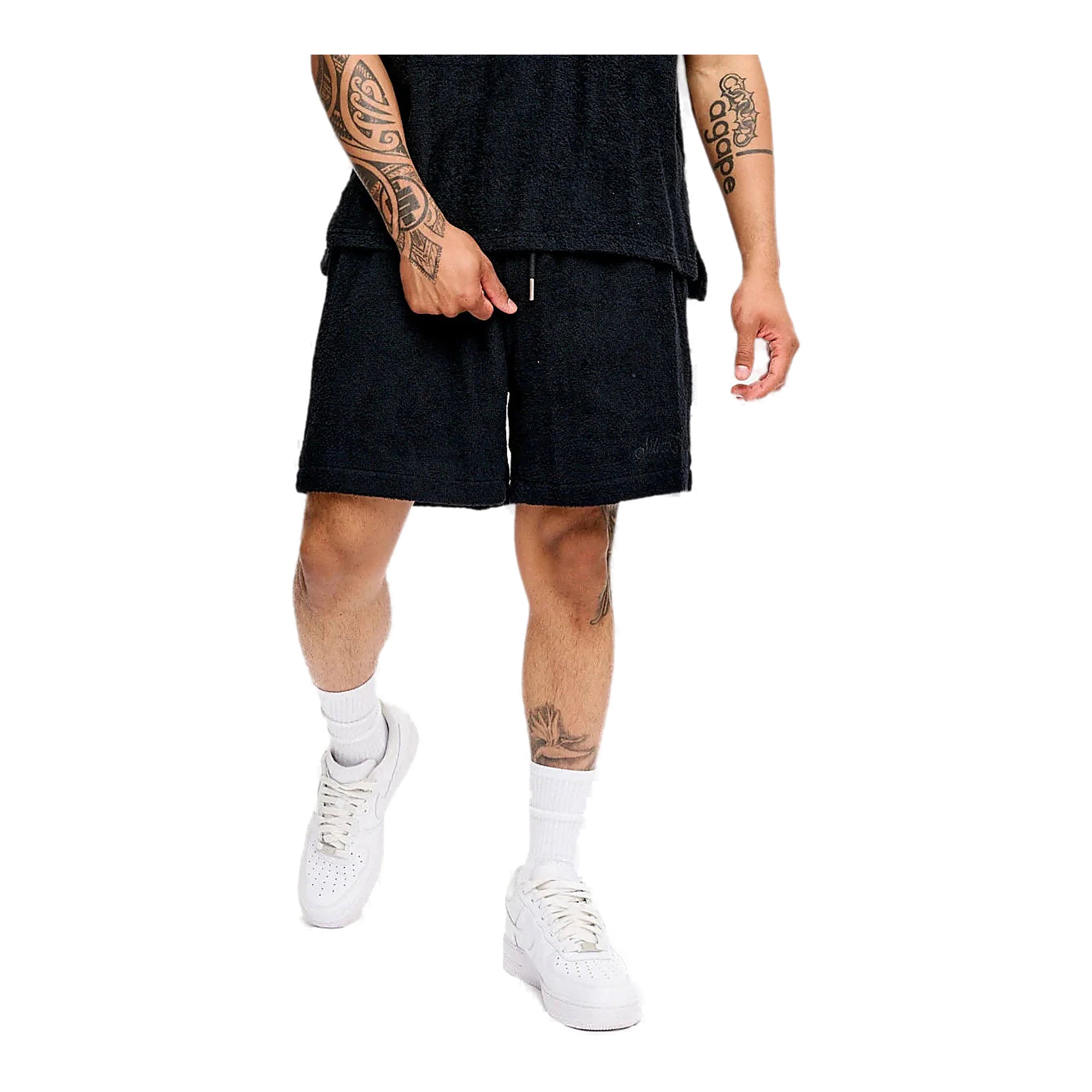 Silnt Chptrs Embroidered Terry Shorts - Elastic Waist