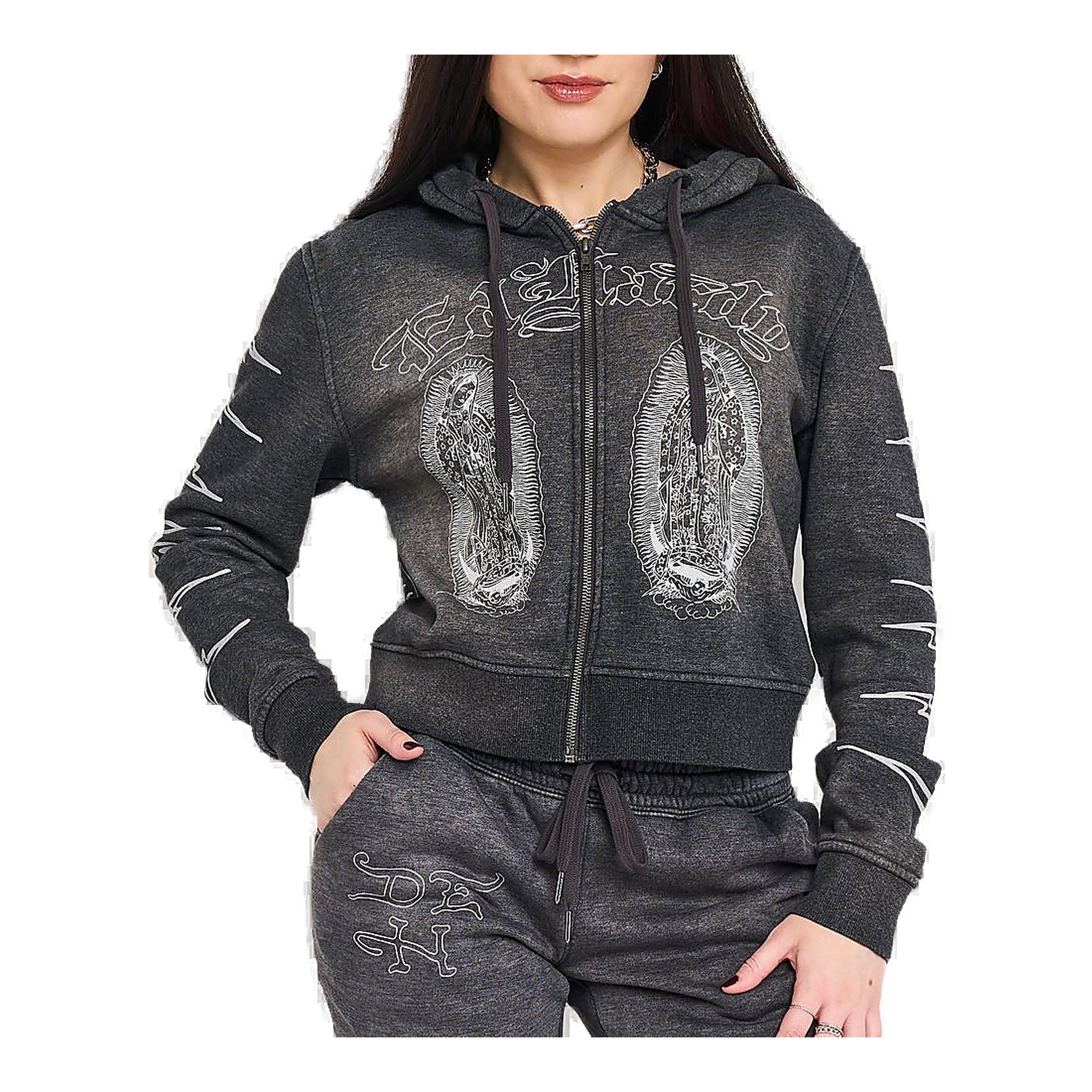 Ed Hardy Mary Hoodie - Graphic Zip-Up