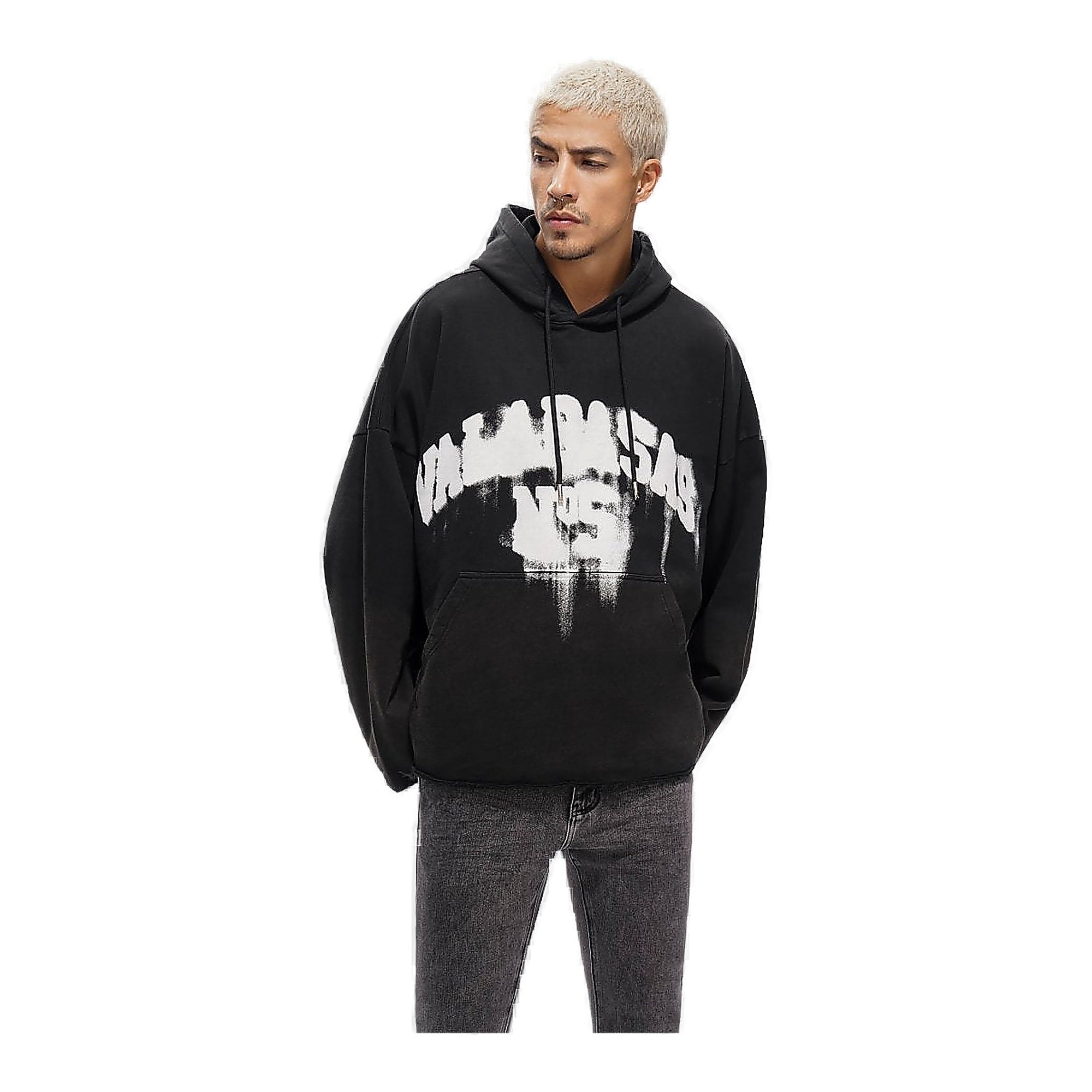Valabasas Spray Hoodie - Oversized Vintage Black