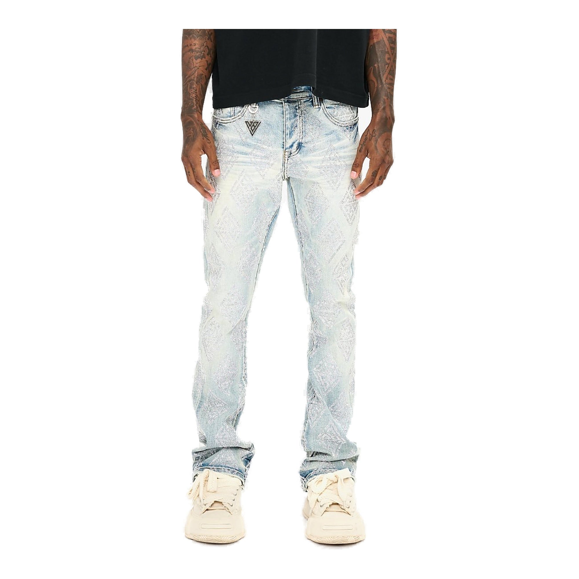 Valabasas Glim Stacked Flare Jeans - Light Wash