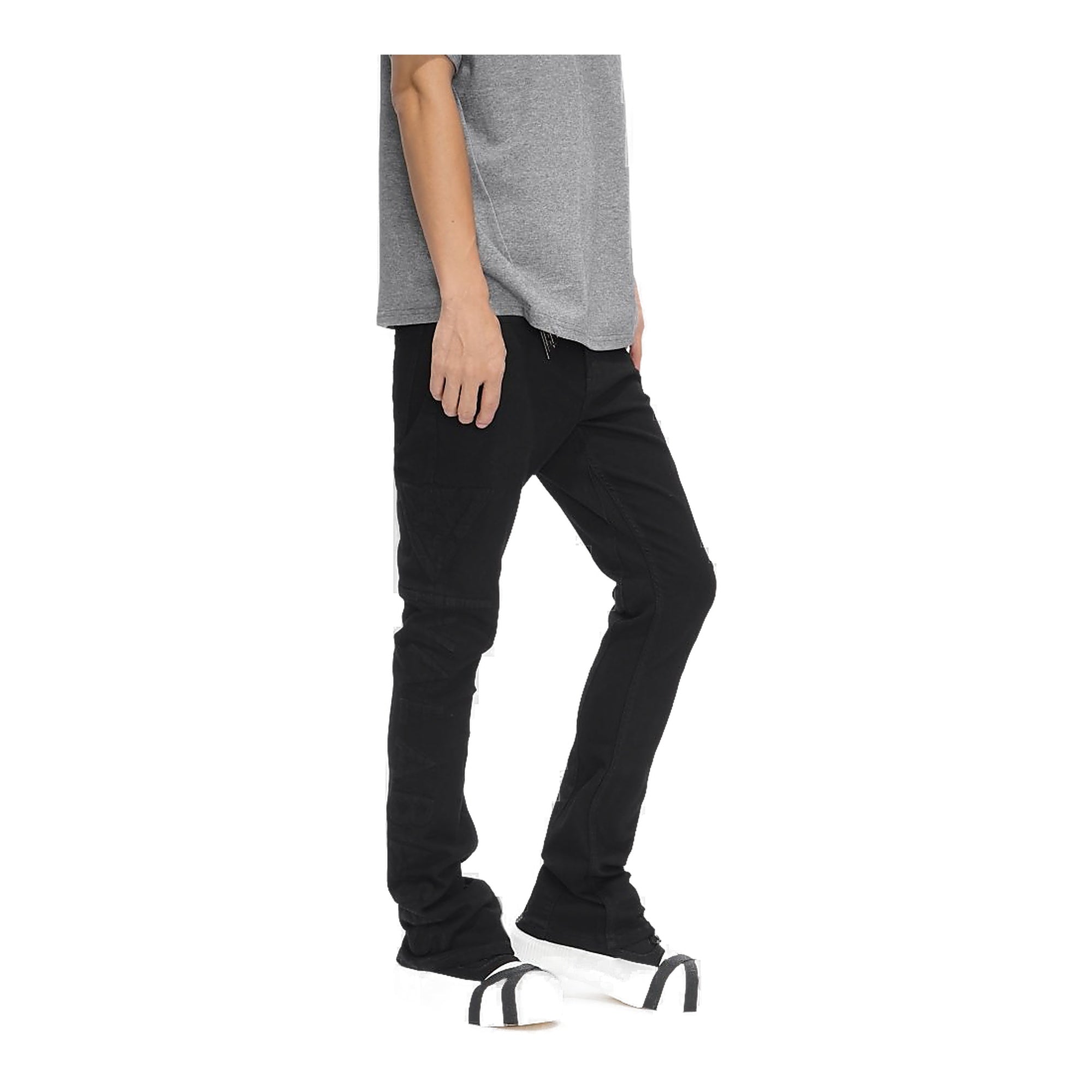 Valabasas Lore Jet Black Stacked Men's Jeans - Solid Color