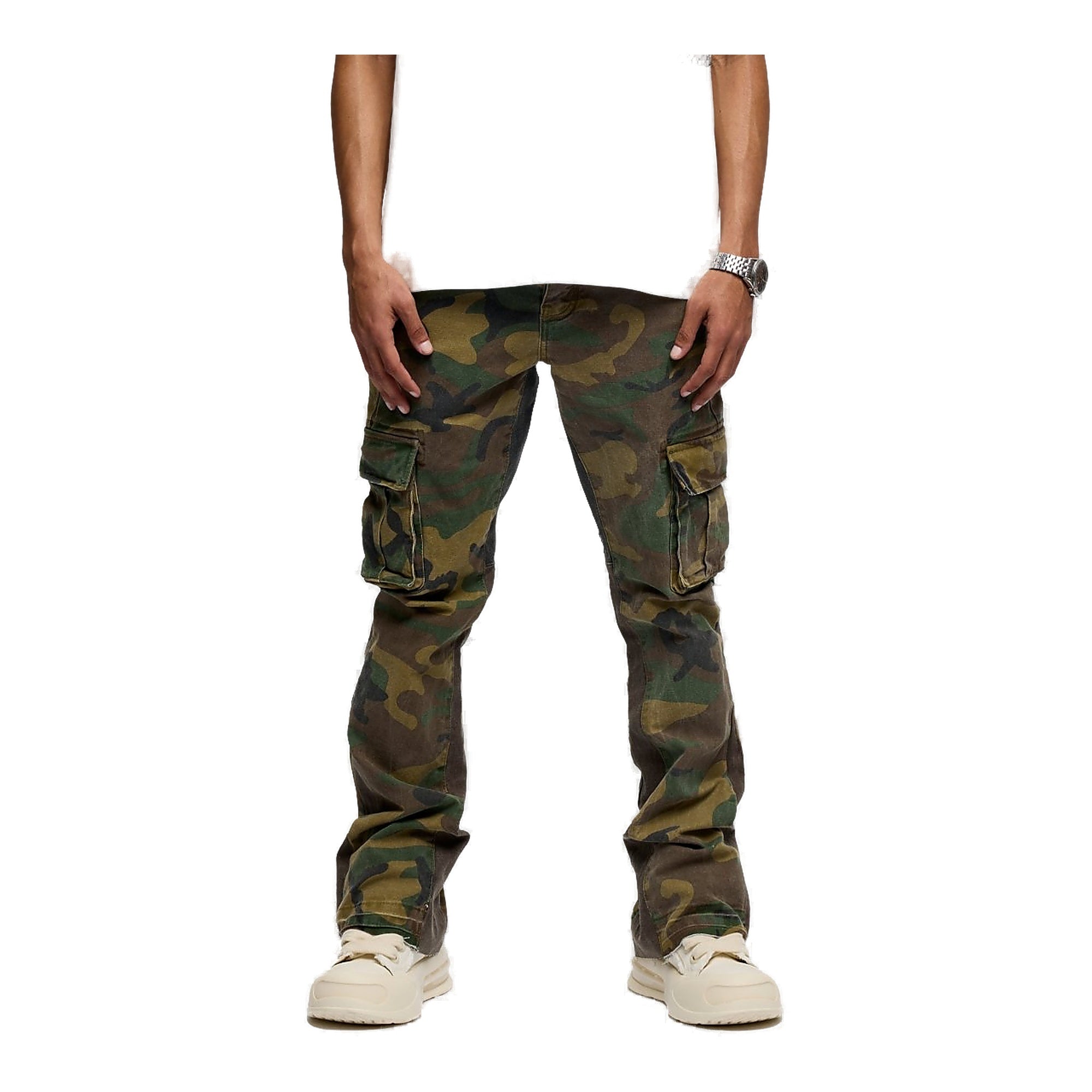 Valabasas Geno Stacked Flare Jean - Camouflage