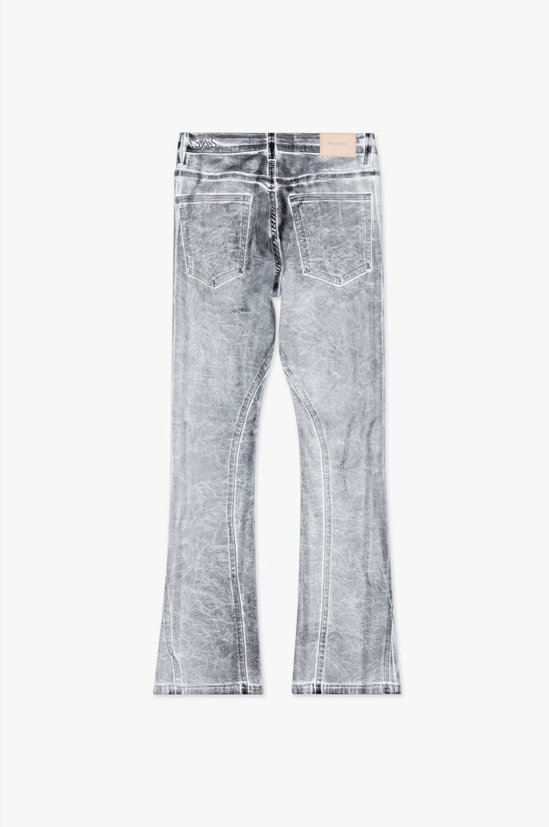 Fax Stacked Denim White Black Waxed - Valabasas