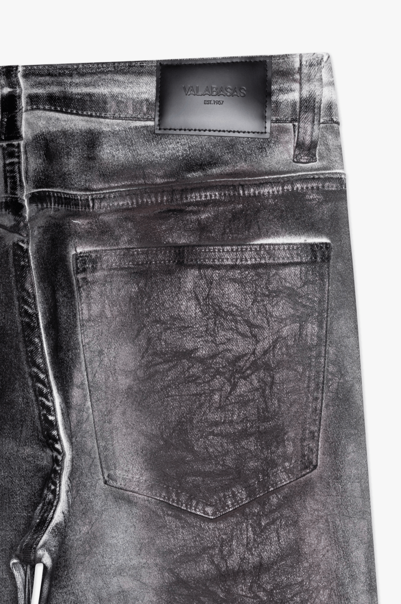 Fax Waxed Stacked Denim Red White Dirty waxed - Valabasas