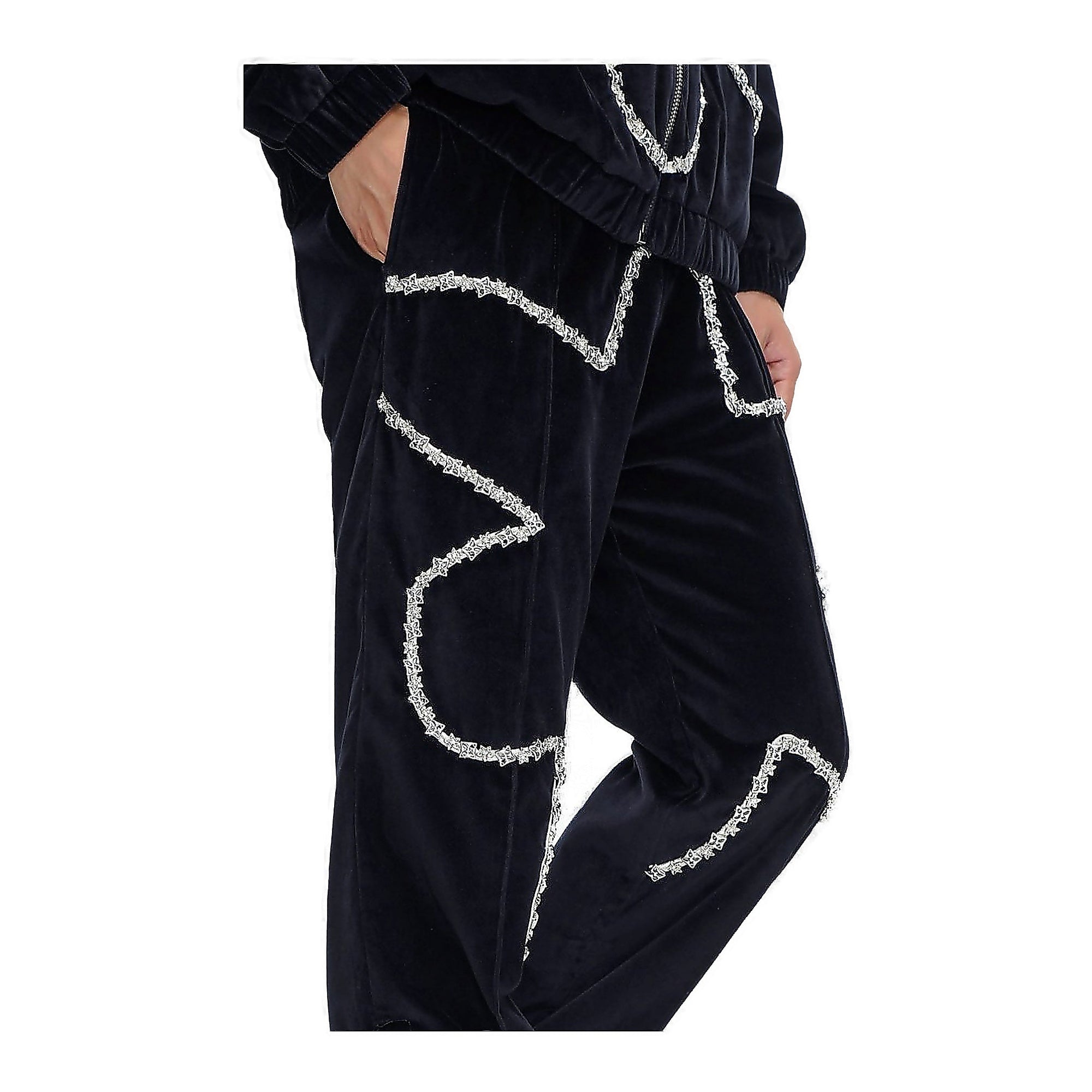 Valabasas Dahlia Sweatpants - Metallic Trim Black