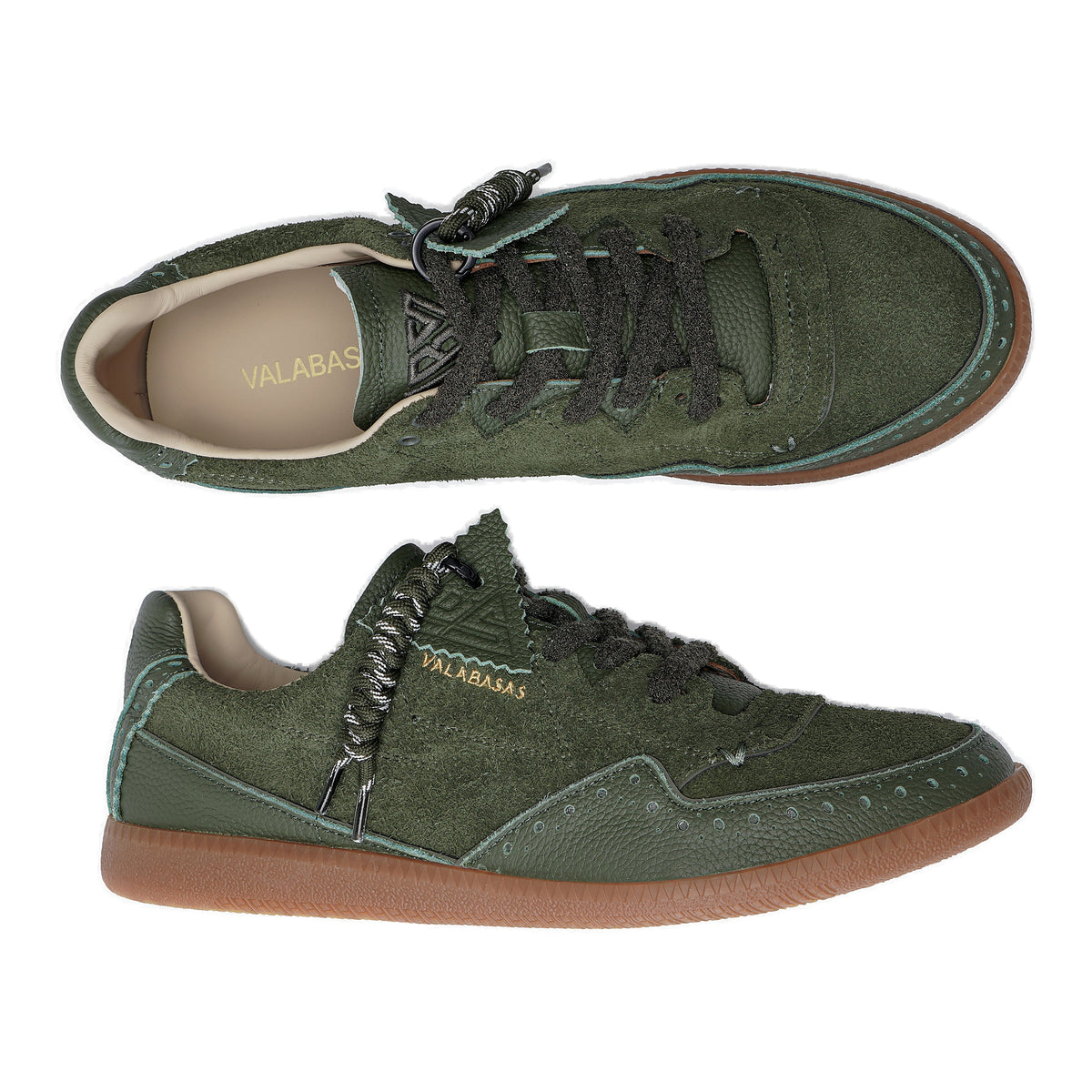 Valabasas Abel Sneakers - Braided Laces Hunter Green