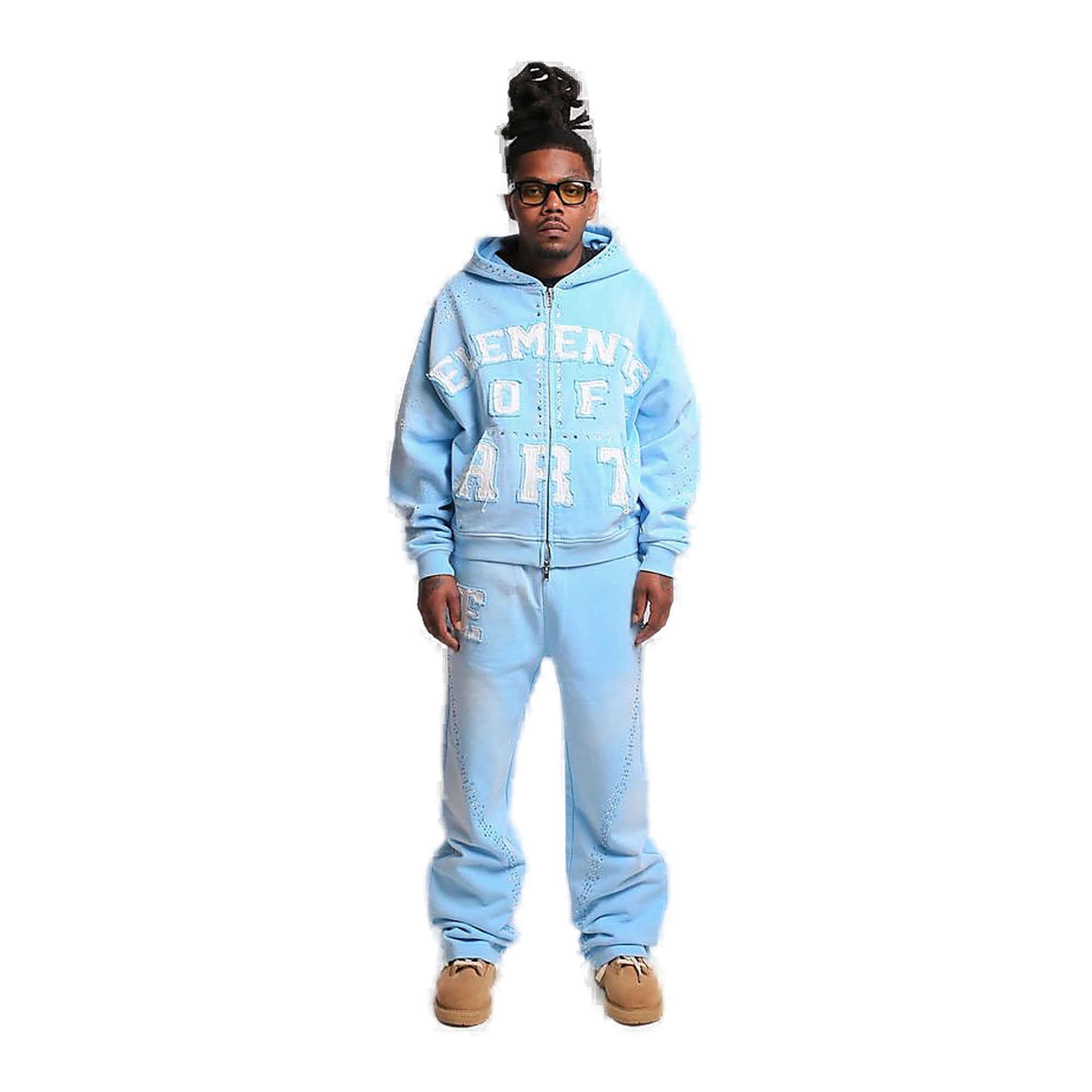 Elements Of Art Cluster Men's Hoodie - Light Blue