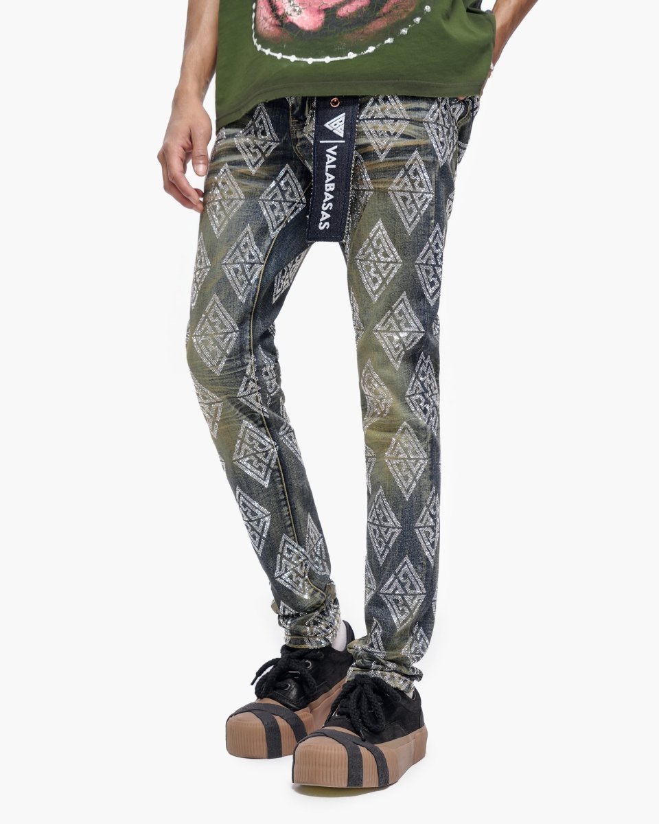 Gather Skinny Dark Blue Wash Jeans - Valabasas