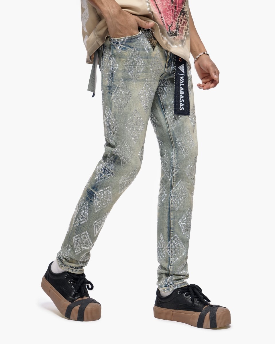 Gather Skinny Vintage Wash Jeans - Valabasas