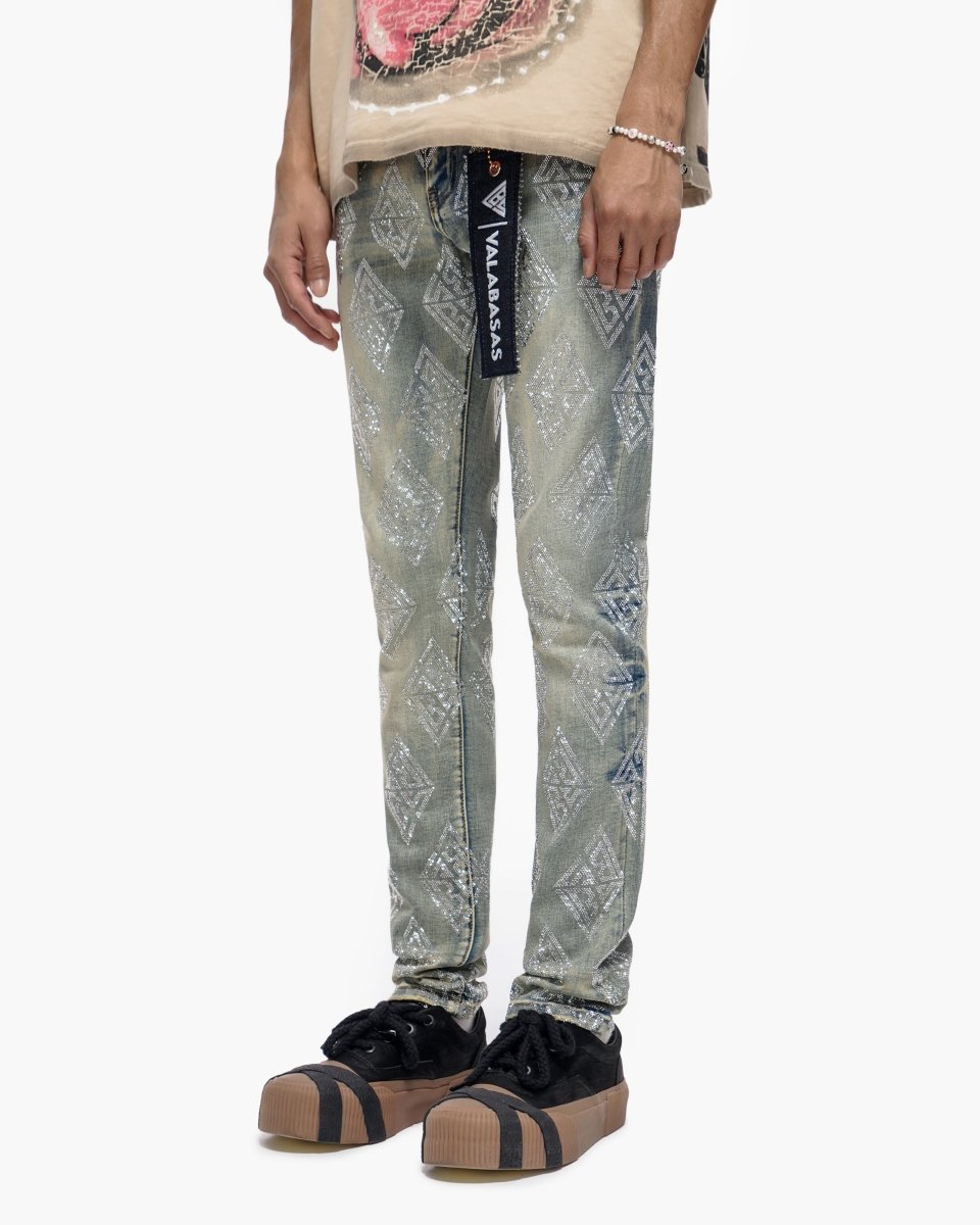 Gather Skinny Vintage Wash Jeans - Valabasas
