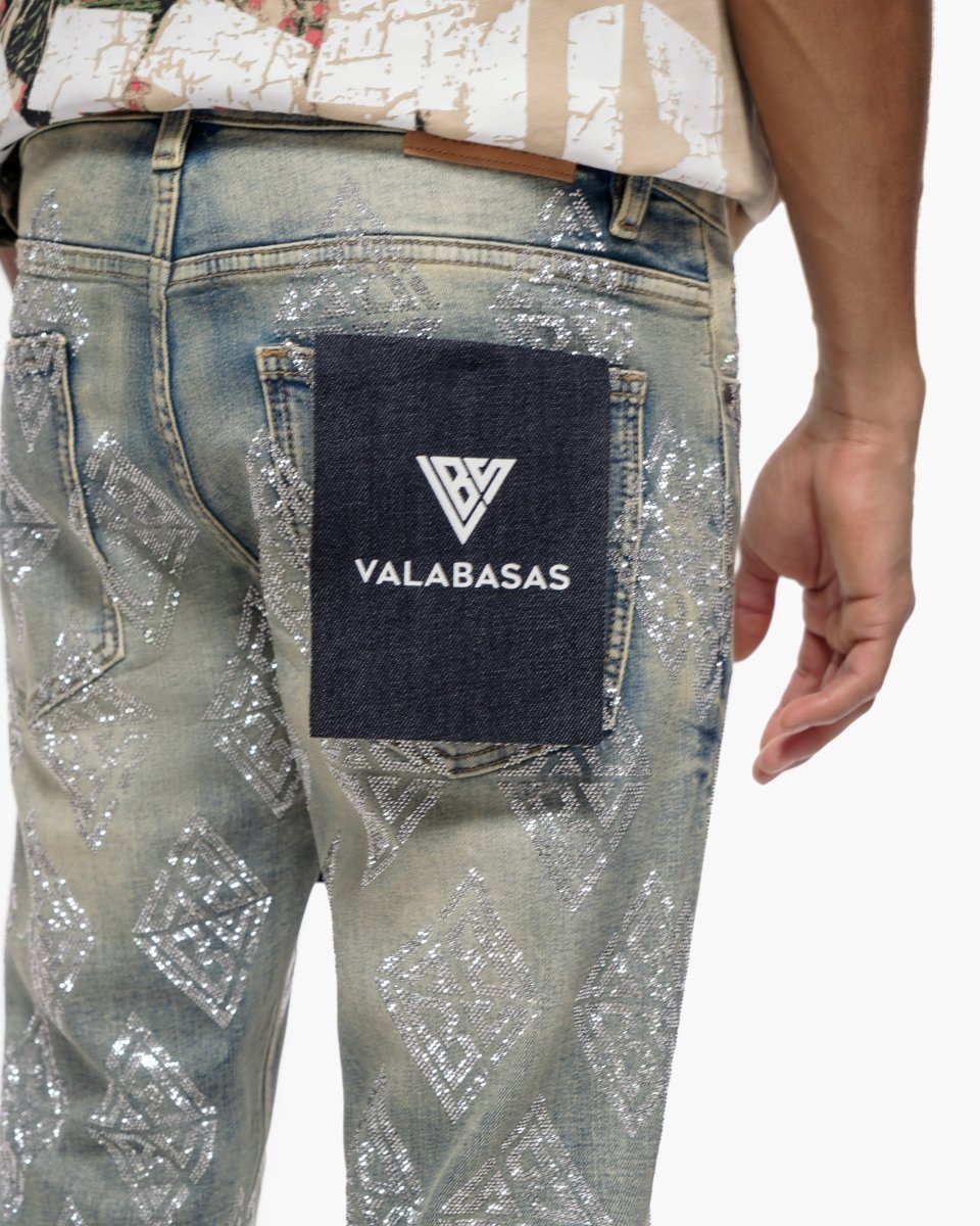 Gather Skinny Vintage Wash Jeans - Valabasas