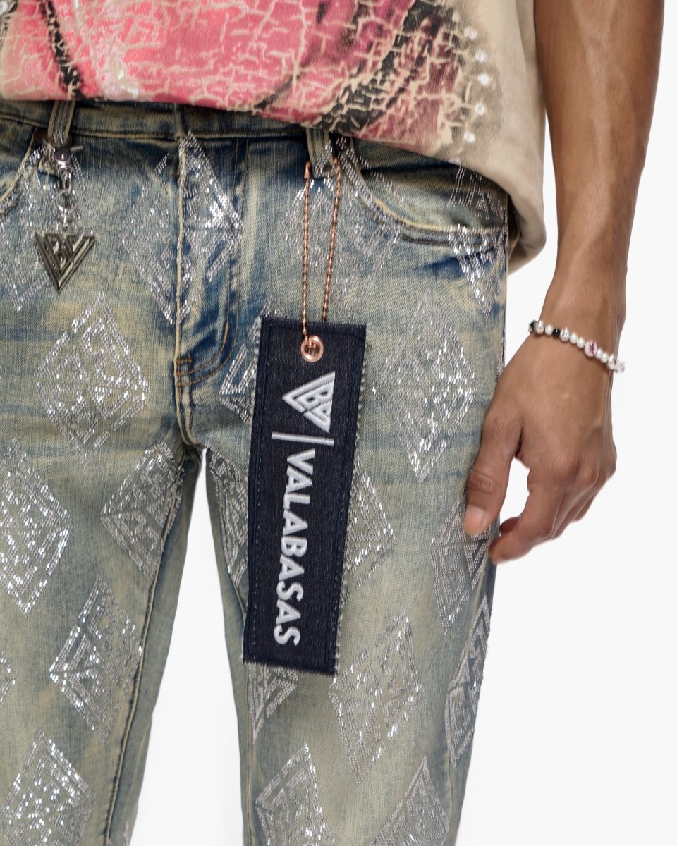 Gather Skinny Vintage Wash Jeans - Valabasas