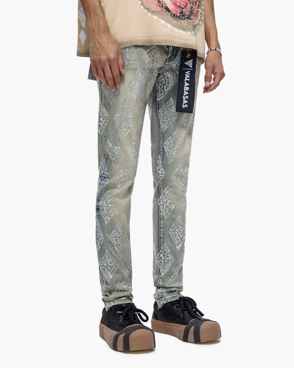 Gather Skinny Vintage Wash Jeans - Valabasas
