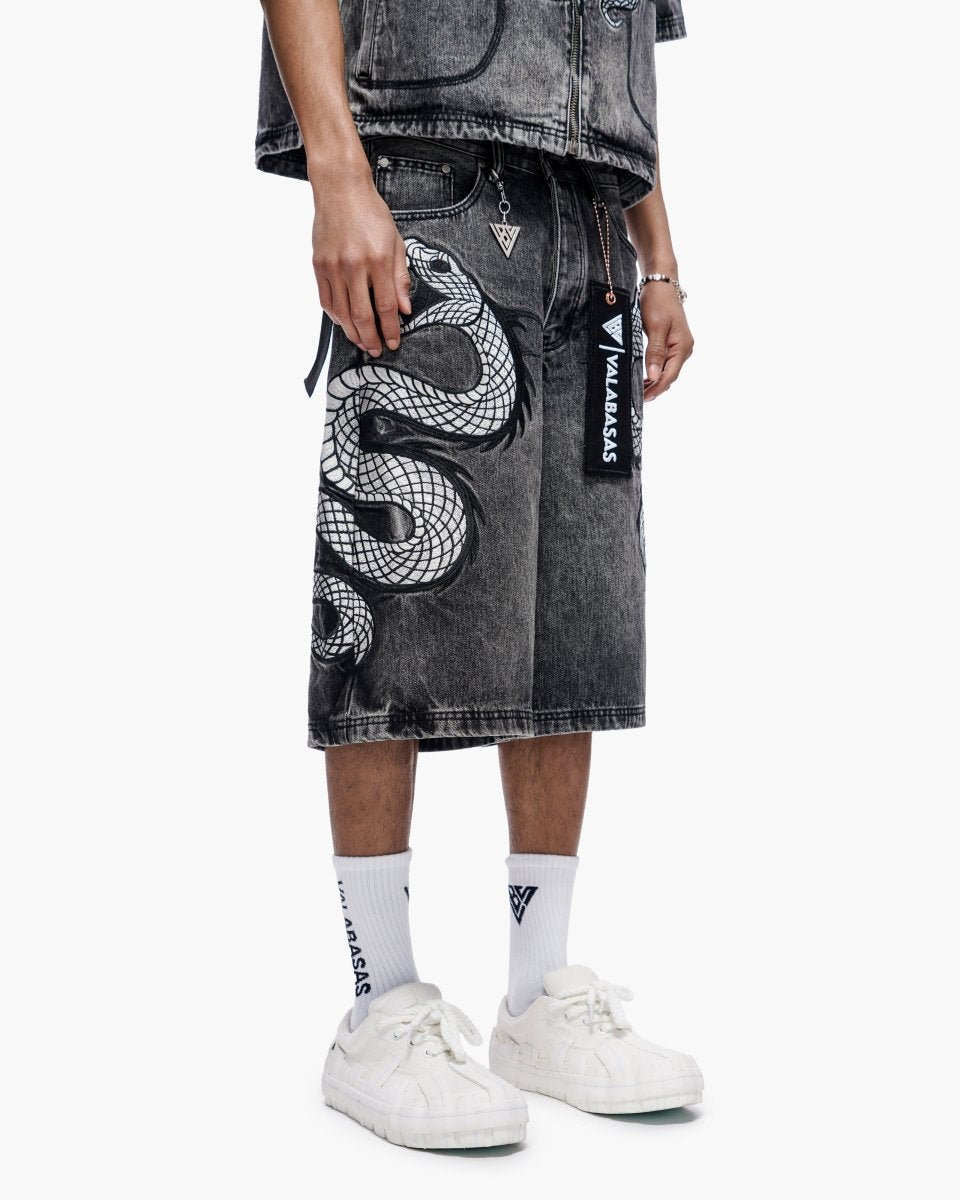 Glacier Coil Baggy Jorts Grey Wash - Valabasas
