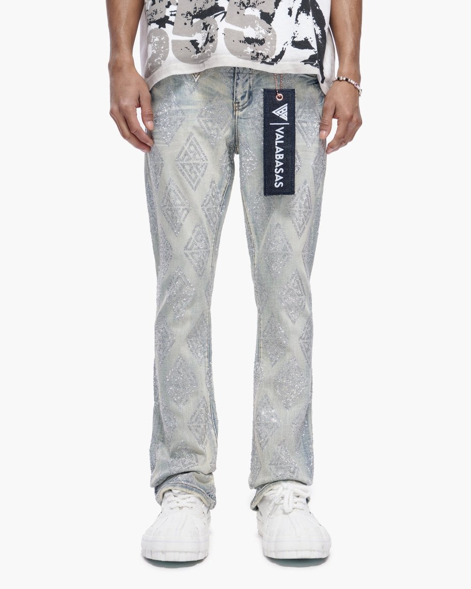 Glim Stacked Flare Jeans Light Blue Wash - Valabasas