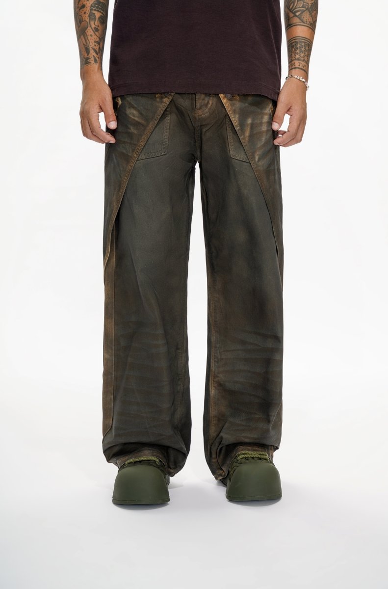 Gozai Vintage Brown Waxed Baggy - Valabasas