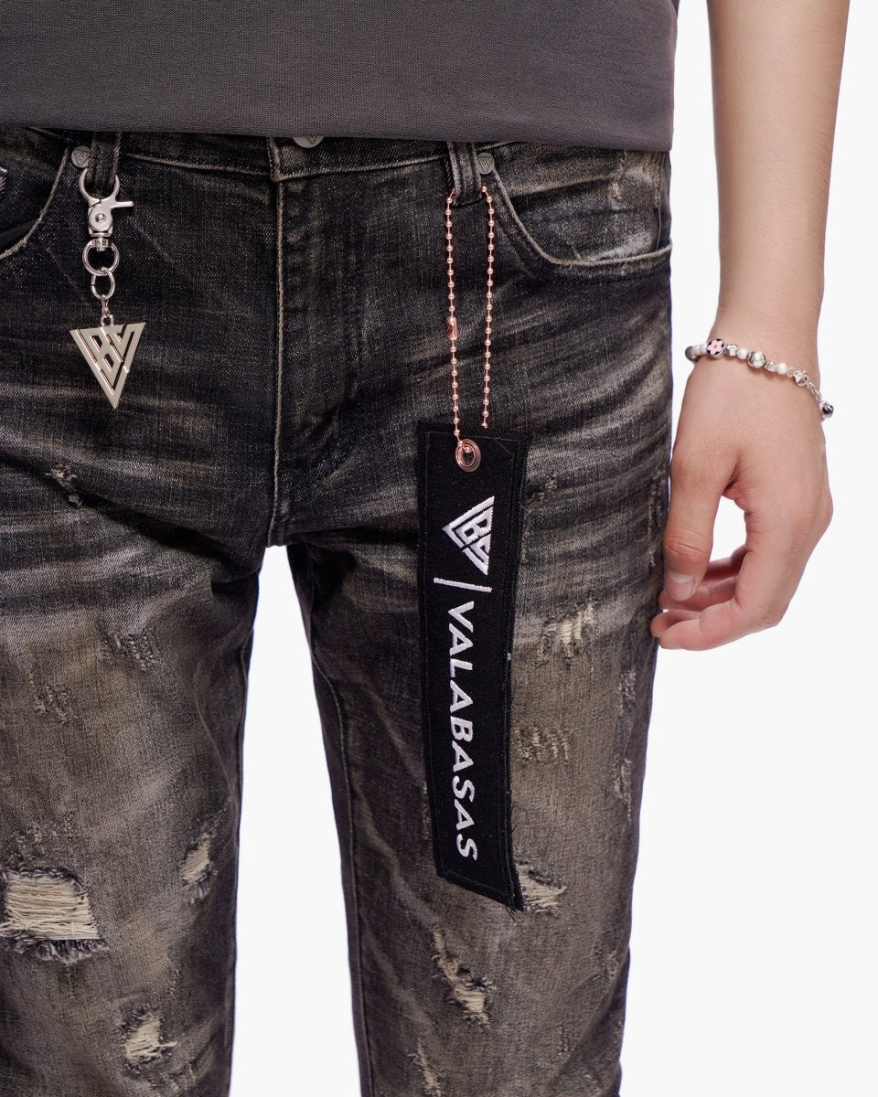 Haste Black Grey Wash Skinny Jeans - Valabasas