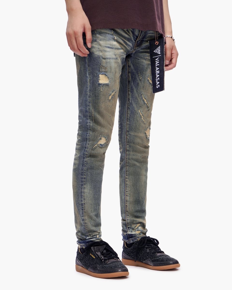 Haste Vintage Dark Blue Wash Skinny Jeans - Valabasas