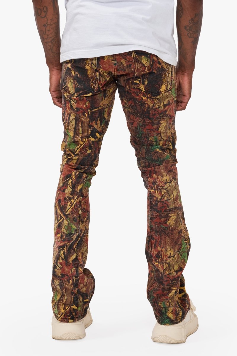 Hazard Leaf Camo Stacked Jeans - Valabasas