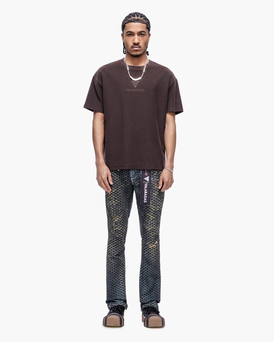 Hex Vintage Blue Black Stacked Jeans - Valabasas
