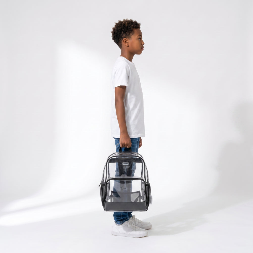 Heavy-Duty Clear Backpack - Stadium Approved Transparent School Bookbag