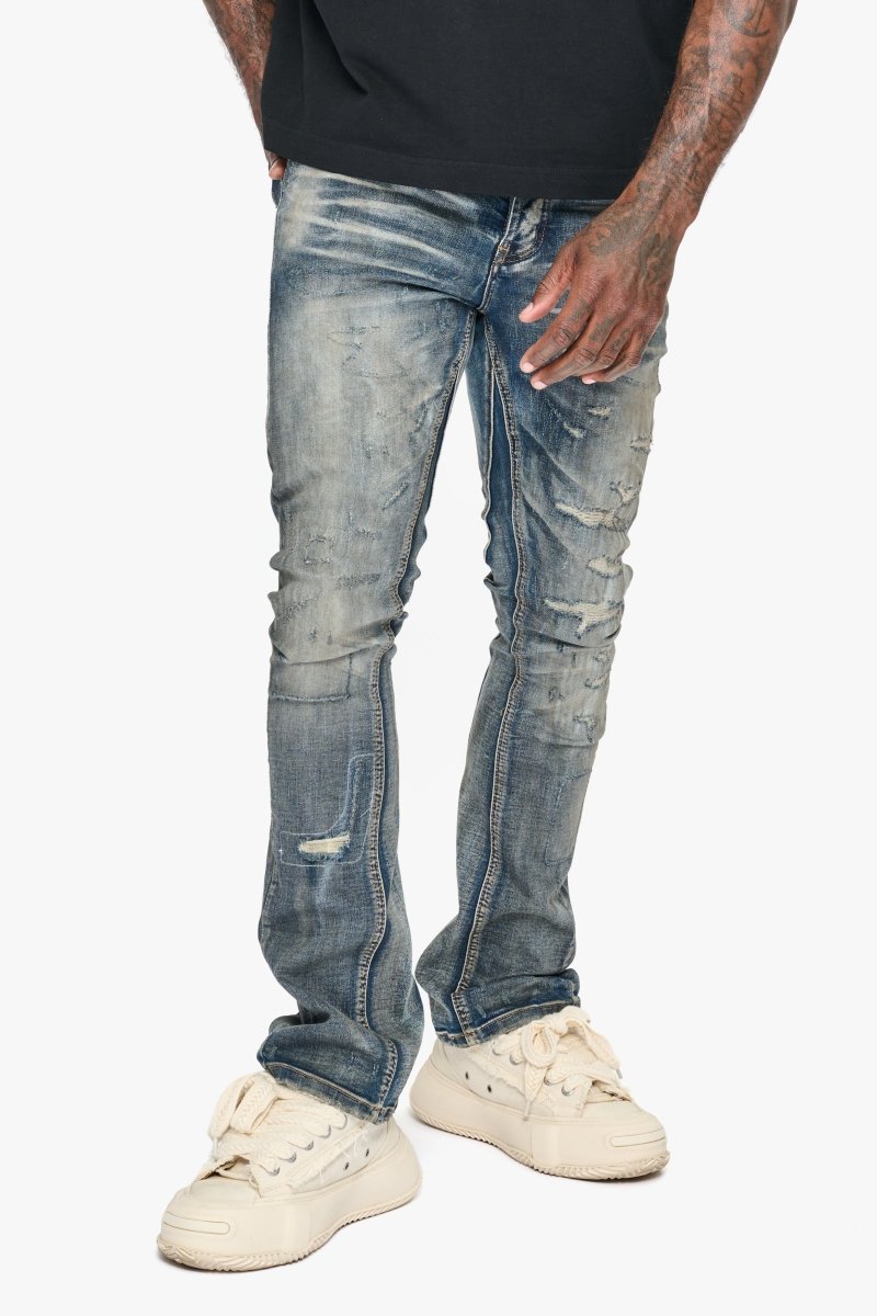 Valabasas Stacked Flare Jean - Distressed
