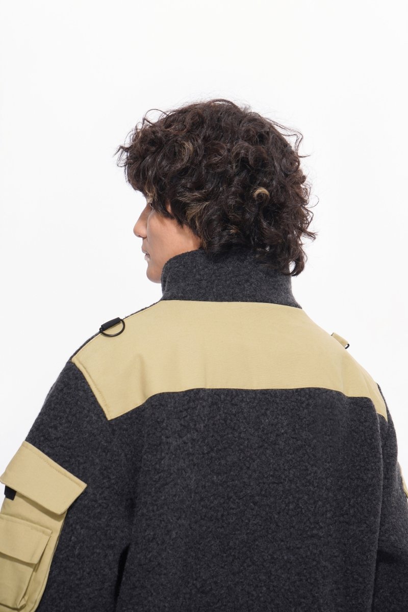 Hike Dark Grey Sherpa Jacket - Valabasas