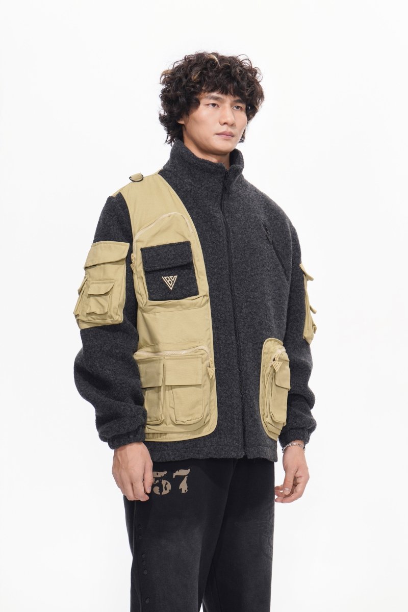 Hike Dark Grey Sherpa Jacket - Valabasas
