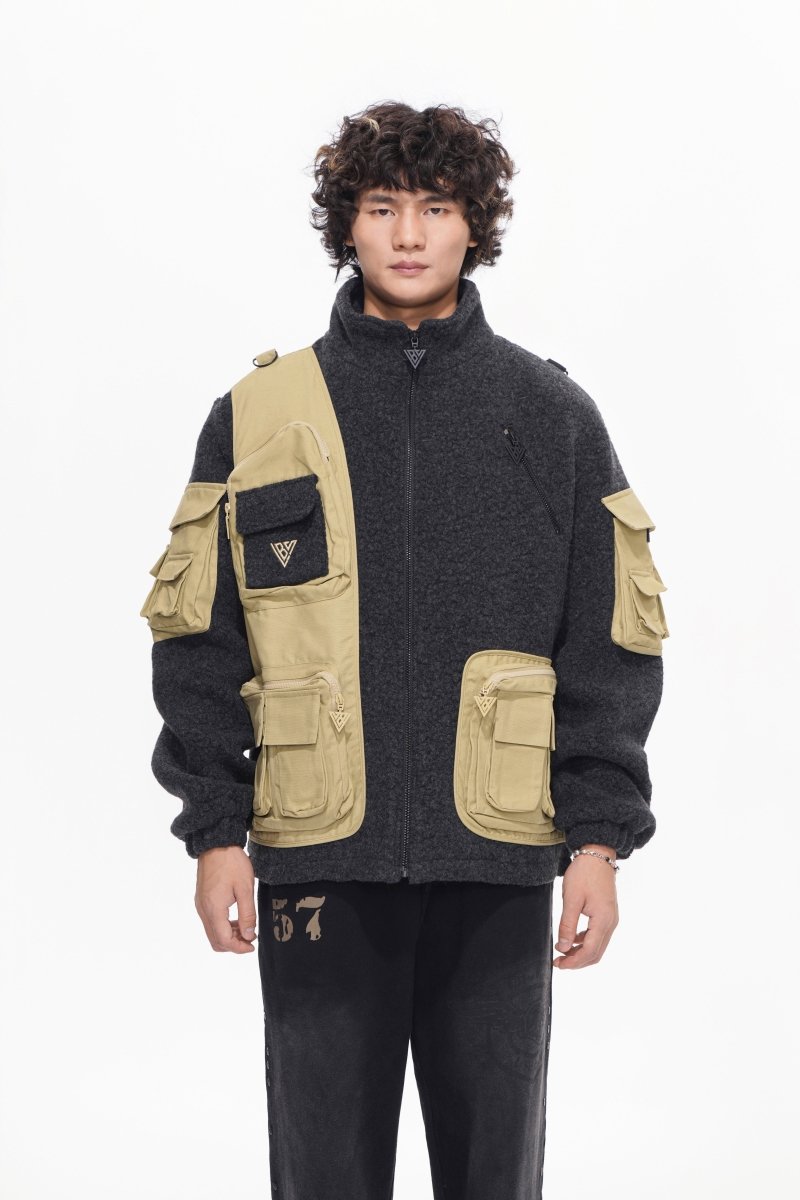 Hike Dark Grey Sherpa Jacket - Valabasas