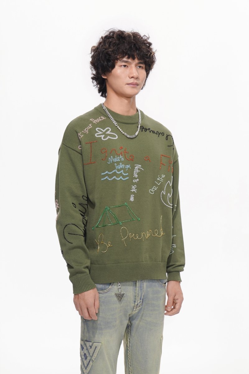 Ignition Green Crewneck - Valabasas