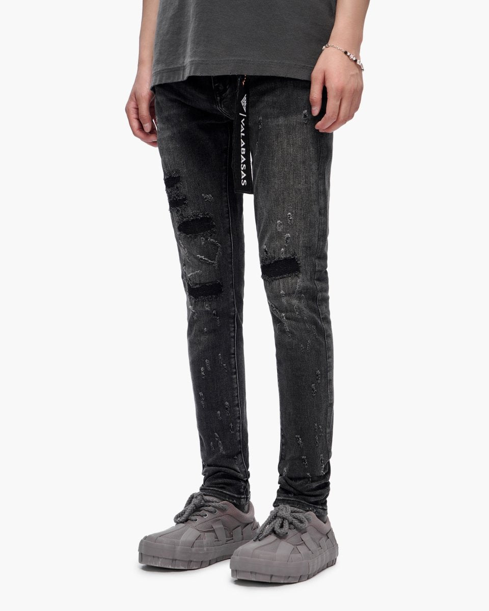 Ilyas Charcoal Skinny Jeans - Valabasas