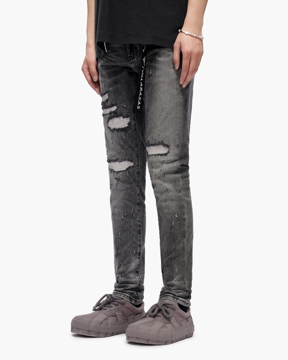 Ilyas Grey Wash Skinny Jeans - Valabasas