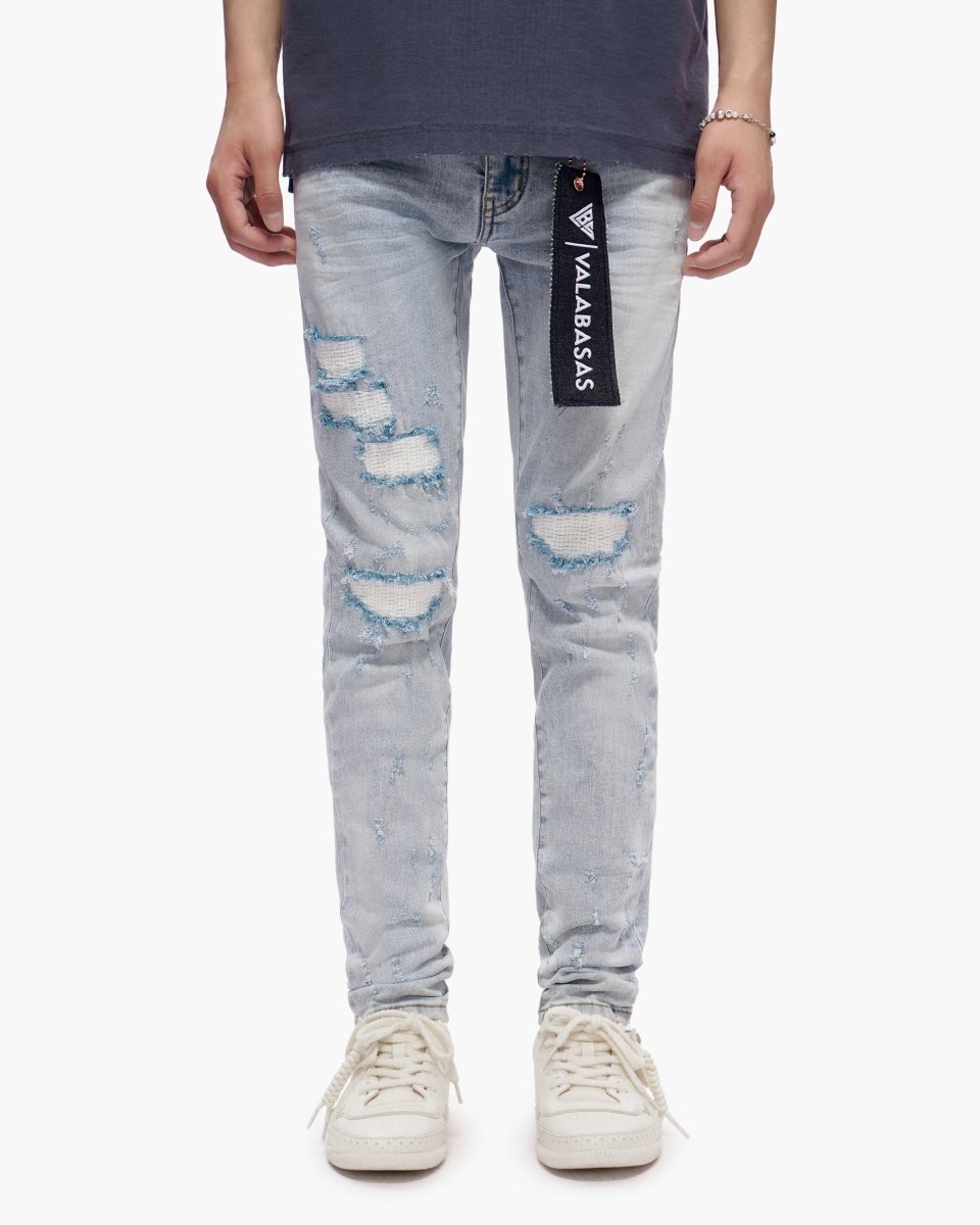 Ilyas Light Blue Wash Skinny Jeans - Valabasas