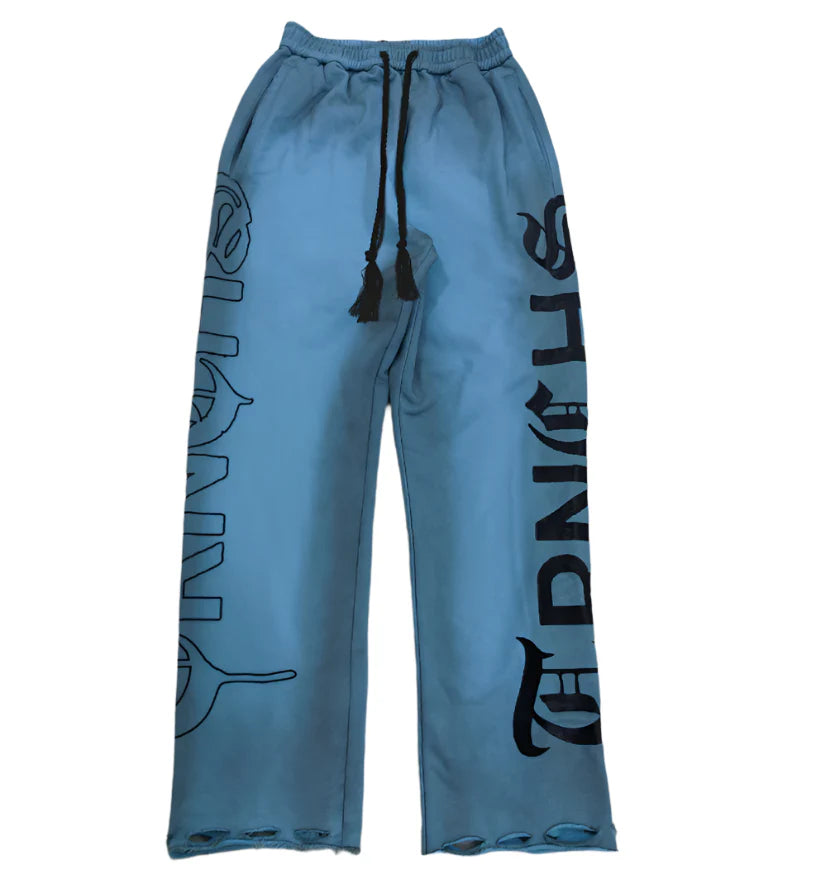Trnchs Crimson Script Gama Blue Pants - Vibrant Blue Color