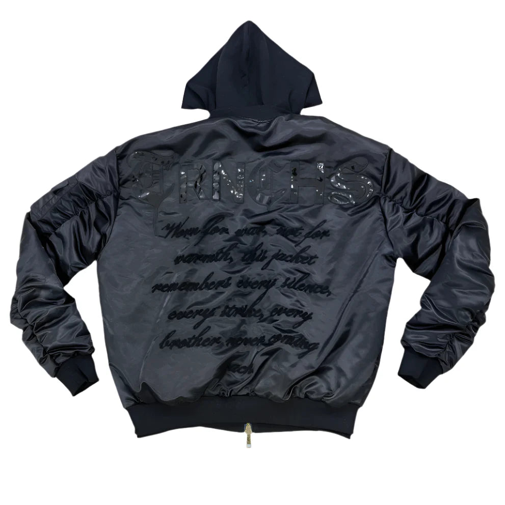 Trnchs Worn For War Men's Bomber Jacket - Black