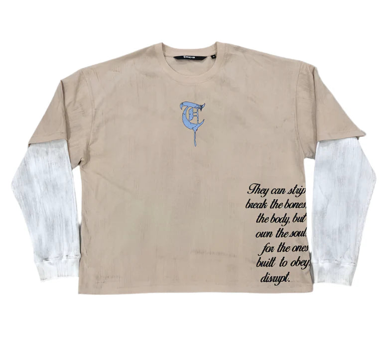 Trnchs Born To Disrupt L/S Men's Shirt - Beige
