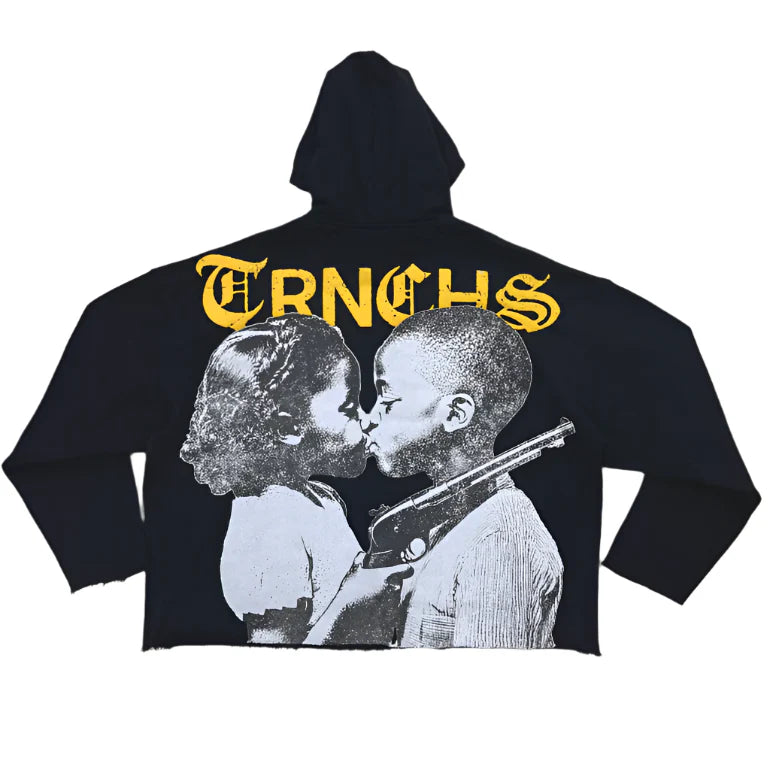 Trnchs War Love Black Hoodie - Men's Pullover Sweatshirt