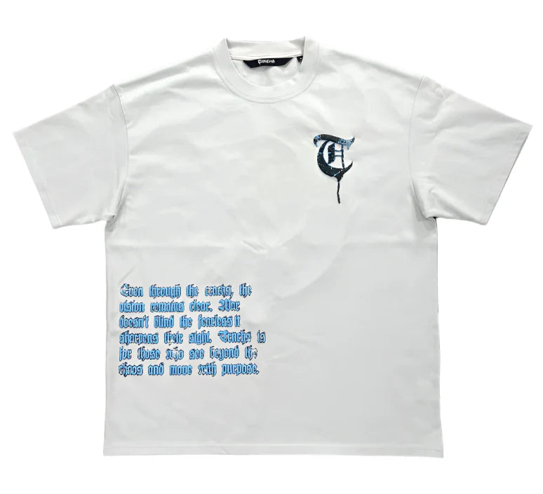Trnchs Peek A Boo White Tee - White Cotton T-Shirt