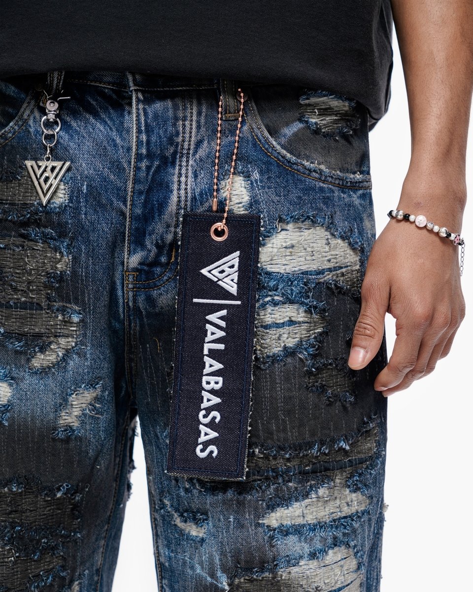 Incise Shorts Dark Blue - Valabasas