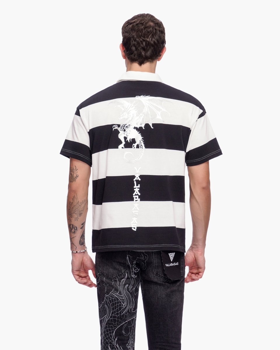 Kaiju Collar Shirt Black White Silver - Valabasas