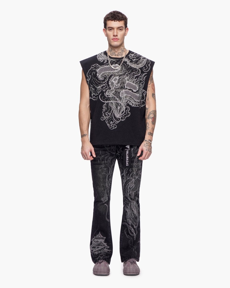 Kaito Cut-Off Tee Black - Valabasas