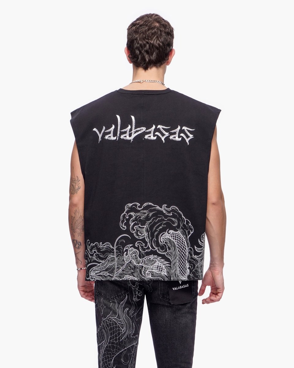Kaito Cut-Off Tee Black - Valabasas